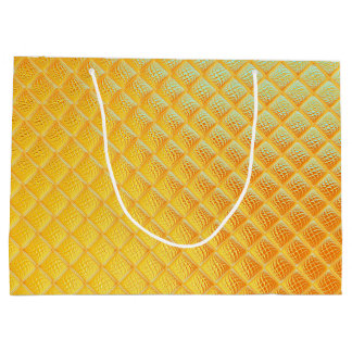 Sacola Para Presentes Grande Placa dourada brilhando