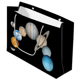 Sacola Para Presentes Grande Planetas do sistema solar (alterável a cores)