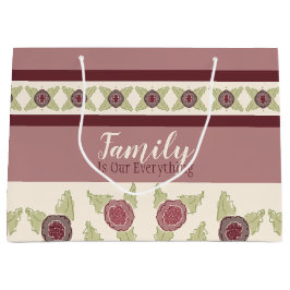 Sacola Para Presentes Grande Plum E Raspberry Floral Designer