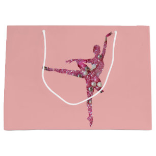 Sacola Para Presentes Grande Pluma de Açúcar Fada de Ballerina de frente e ve