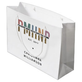 Sacola Para Presentes Grande PMHNP Leopard Impressão Psiquiátrica Saúde Mental 