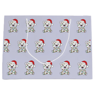 Sacola Para Presentes Grande Polar Urso Natal Animais de inverno Ursos Polares