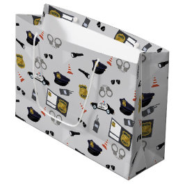 Sacola Para Presentes Grande Police Themed Policeman Cop Pattern