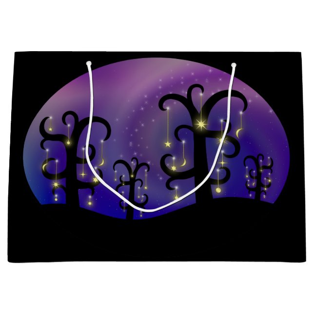 Sacola Para Presentes Grande Pomar de Estrelas - Saco do Presente (Frente)