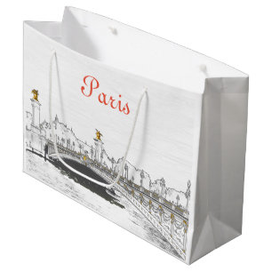 Sacola Para Presentes Grande Pont Alexandre III sobre o rio Sena - Paris Franç