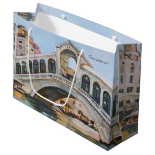 Sacola Para Presentes Grande Ponte Rialto Veneza, Itália