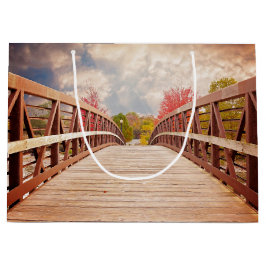 Sacola Para Presentes Grande Ponte rustica de madeira no país