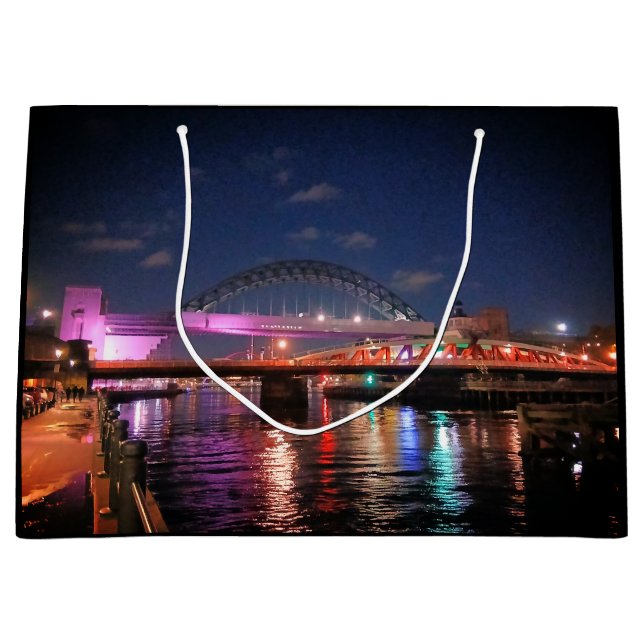 Sacola Para Presentes Grande pontes de Newcastle (Frente)