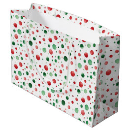 Sacola Para Presentes Grande Pontos de Natal