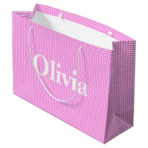 Sacola Para Presentes Grande Pop personalizado Pontos de arte cor-de-rosa Saco