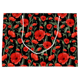 Sacola Para Presentes Grande Poppy Fields