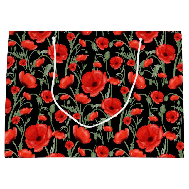 Sacola Para Presentes Grande Poppy Fields (Frente)