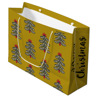 Sacola Para Presentes Grande Pormenor do lado do Natal Merry Gift Bag
