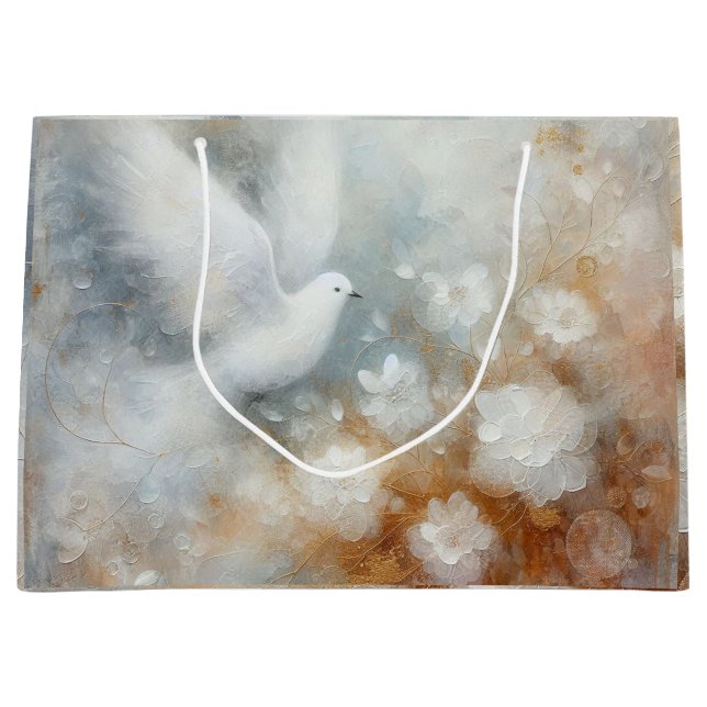 Sacola Para Presentes Grande Porta de Casamento Floral (Frente)