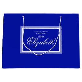 Sacola Para Presentes Grande Porta-vozes personalizáveis de cobalto azul