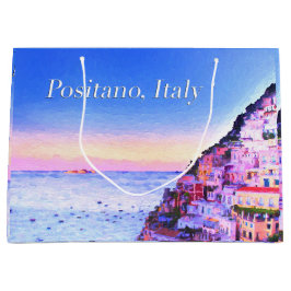 Sacola Para Presentes Grande Positano, Itália Sunset Gift Bag
