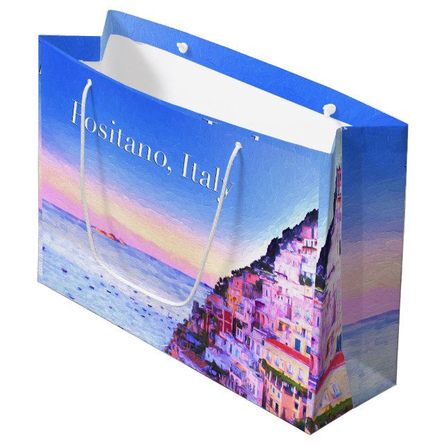 Sacola Para Presentes Grande Positano, Itália Sunset Gift Bag (Frente inclinada)