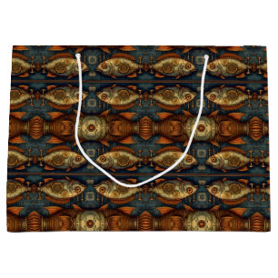 Sacola Para Presentes Grande PP 574 Fishes Steampunk 3 de 3