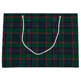 Sacola Para Presentes Grande Preppy Christmas Dark Green Plaid II