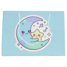 Presente Azul Bebê Lua e Estrelas Dormindo do Rama