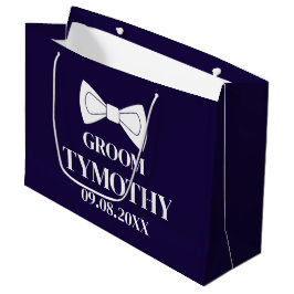 Sacola Para Presentes Grande Presente Casamento Azul Marinho Elegante Moderno N