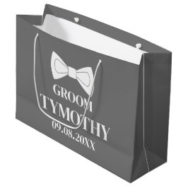 Sacola Para Presentes Grande Presente Casamento Nome Elegante Moderno Noivo Cin