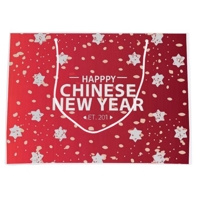 Sacola Para Presentes Grande presente de Ano Novo Chinês (Frente)