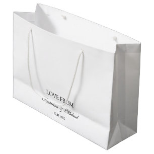 Sacola Para Presentes Grande Presente de casamento com roteiro minimalista bran