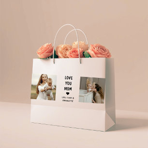 Sacola Para Presentes Grande Presente de Foto Personalizado Moderno para Mamãe