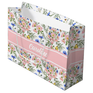 Sacola Para Presentes Grande Presente de Ioga Flor Silvestre Cottage