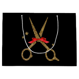 Sacola Para Presentes Grande Presente de tesoura de tesoura de ouro estilista d