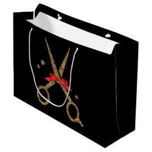 Sacola Para Presentes Grande Presente de tesoura de tesoura de ouro estilista d