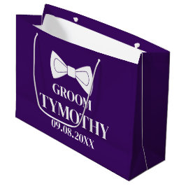 Sacola Para Presentes Grande Presente Moderno Elegante Roxo Casamento