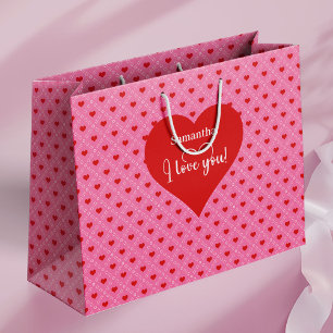 Sacola Para Presentes Grande Presente Personalizado Amor Eterno Corações Eu Te