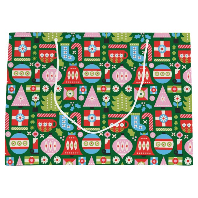 Sacola Para Presentes Grande Presentes de Natal Coloridos (Frente)