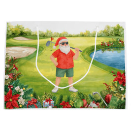 Sacola Para Presentes Grande Presentes de Natal com tema de golfe para golfista
