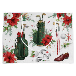 Sacola Para Presentes Grande Presentes de Natal com tema de golfe para golfista