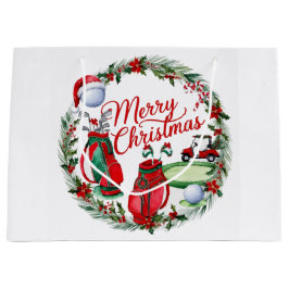 Sacola Para Presentes Grande Presentes de Natal com tema de golfe para golfista