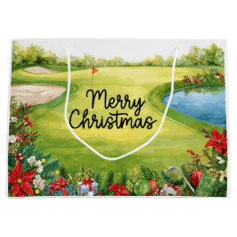 Sacola Para Presentes Grande Presentes de Natal com tema de golfe para golfista