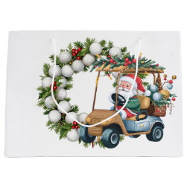Sacola Para Presentes Grande Presentes de Natal com tema de golfe para golfista