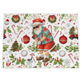 Sacola Para Presentes Grande Presentes de Natal com tema de golfe para golfista