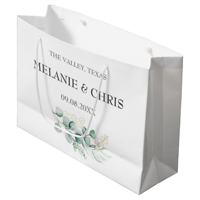 Sacola Para Presentes Grande Presentes Personalizados Boho Floral Rústico Moder (Frente inclinada)