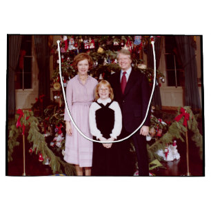 Sacola Para Presentes Grande Presidente do Natal James Jimmy Carter Casa Branca