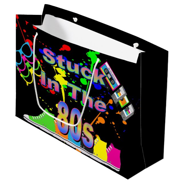 Sacola Para Presentes Grande Preso nos anos 80 (Frente inclinada)