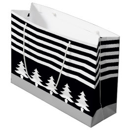 Sacola Para Presentes Grande Preto E Branco