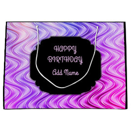 Sacola Para Presentes Grande Preto e Roxo Personalizados