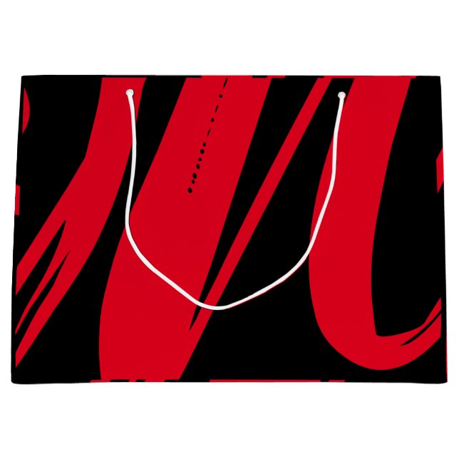 Sacola Para Presentes Grande Preto e Vermelho Personalizados Exclusivos (Frente)