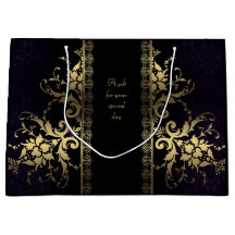 Preto Elegante Personalizável e Dourado Bag de pre