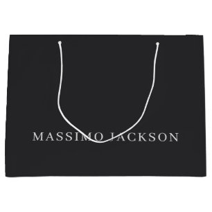 Sacola Para Presentes Grande Preto Fosco Profissional Simples Moderno Elegante