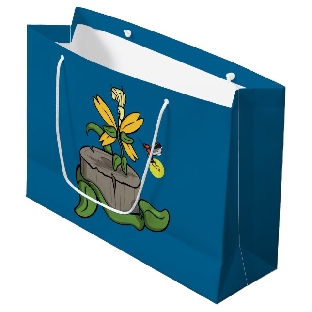Sacola Para Presentes Grande Primavera dá as boas-vindas à bolsa de presente de (Frente inclinada)
